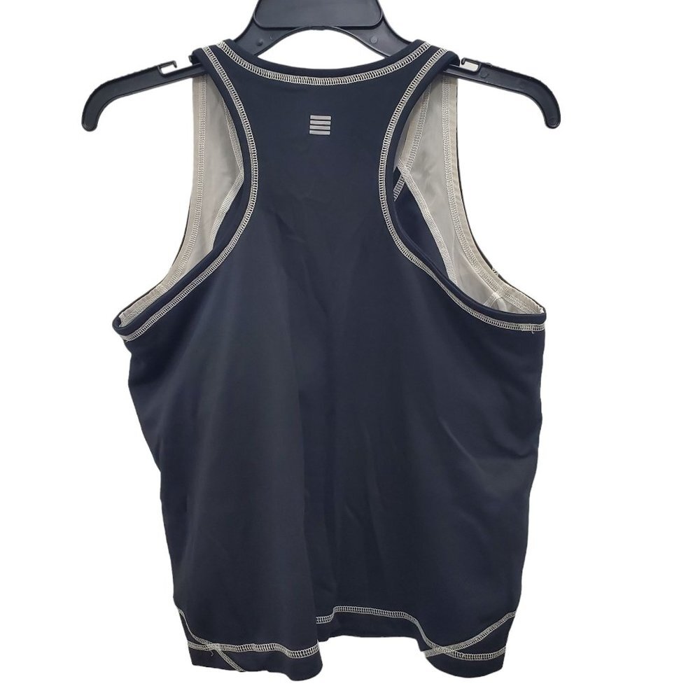 Lands' End Petites Black & White Contrast Stitch Shelf Bra Athletic Tank Size LP - Picture 5 of 5